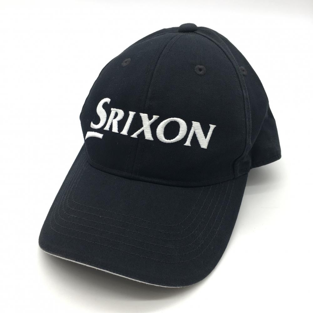 スリクソン キャップ 黒×しろ ロゴ刺しゅう  フリー ゴルフウェア SRIXON 画像