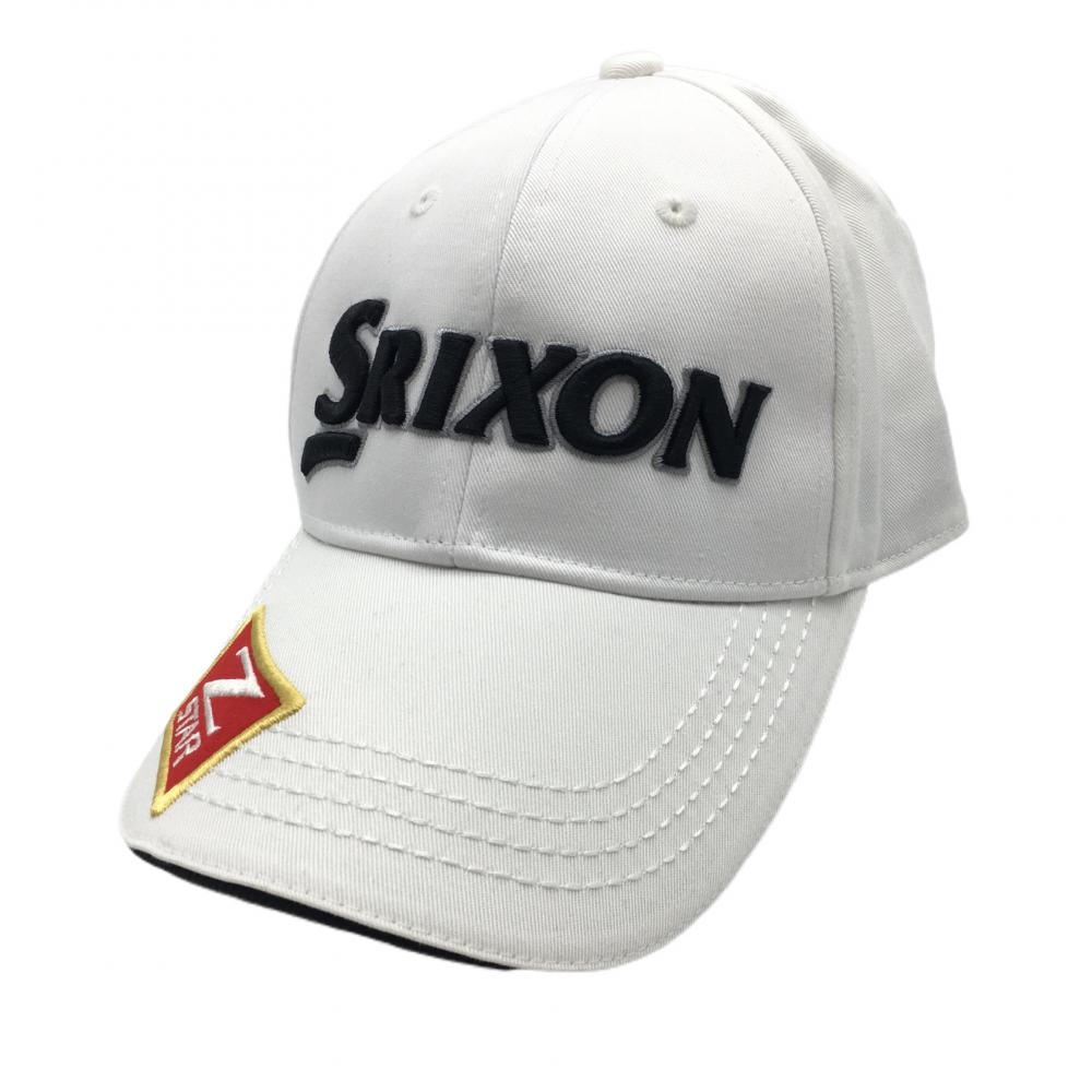 【超美品】スリクソン キャップ 白×黒 立体ロゴ刺しゅう F(56-60cm) ゴルフウェア SRIXON 画像