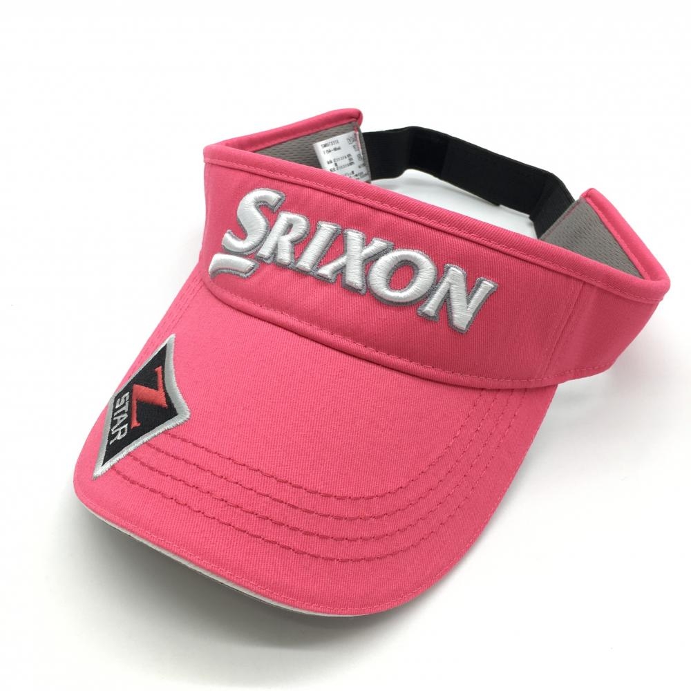 【未使用品】スリクソン サンバイザー ピンク×白 ZSTAR ロゴ刺しゅう F(54-60cm) ゴルフウェア SRIXON 画像