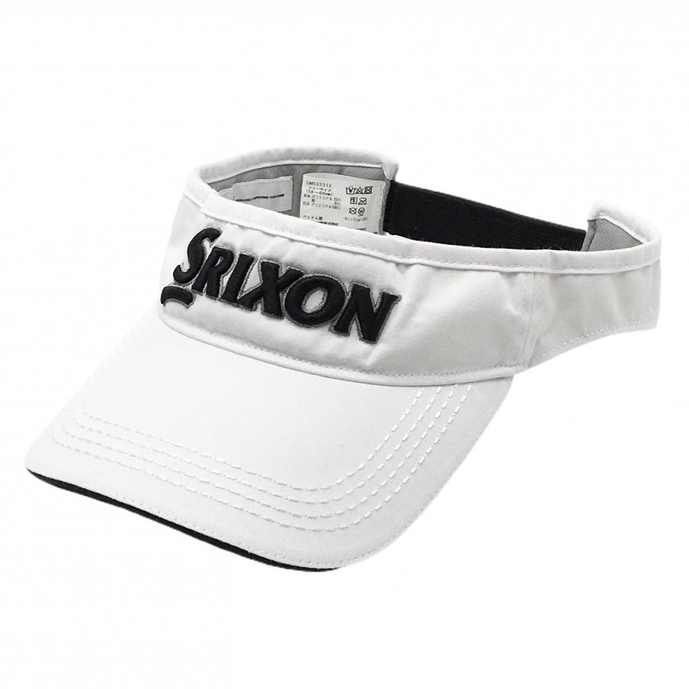 スリクソン サンバイザー 白×黒 立体ロゴ刺しゅう  フリーサイズ(56-60㎝)   ゴルフウェア SRIXON