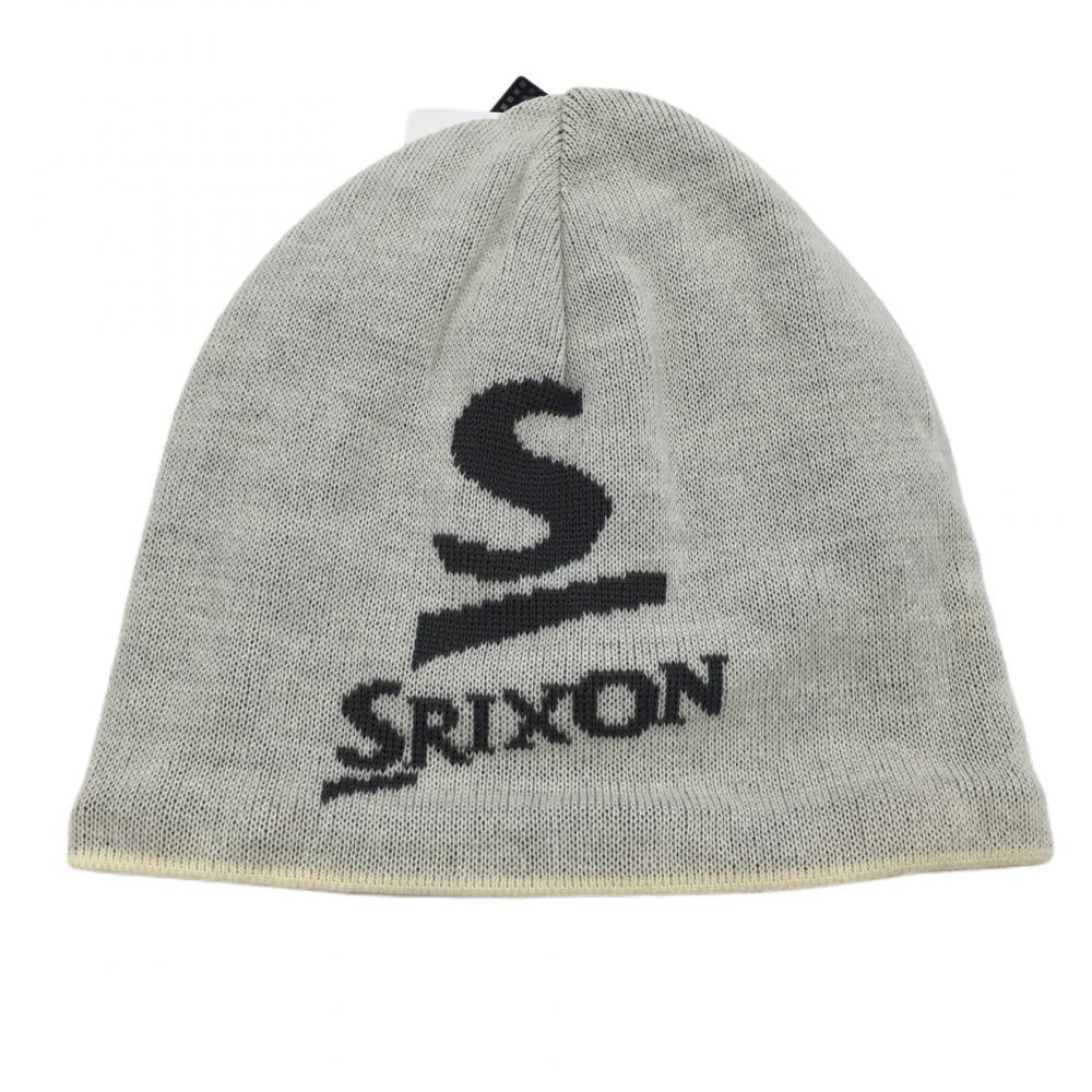 【新品】スリクソン リバーシブルニット帽 白×グレー 裏地フリース フリー ゴルフウェア SRIXON 画像