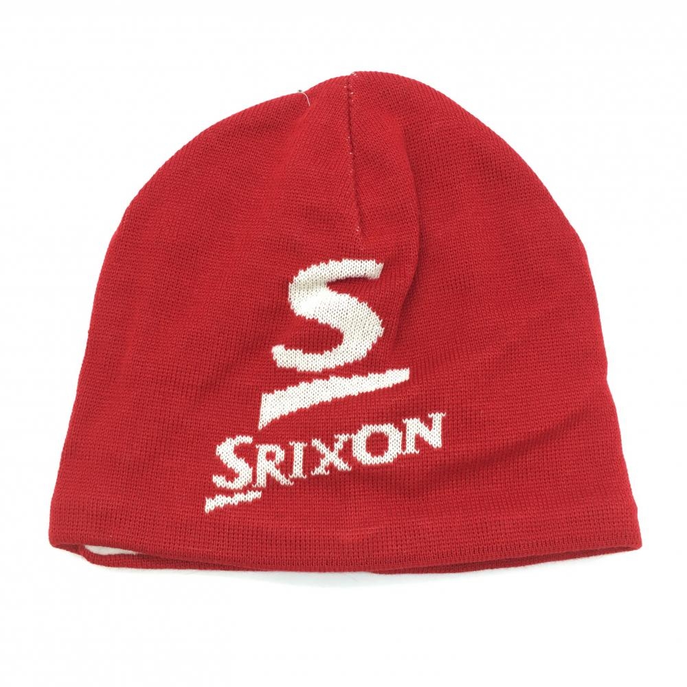 【新品】スリクソン リバーシブルニット帽 レッド×白 裏地フリース FREE ゴルフウェア SRIXON 画像