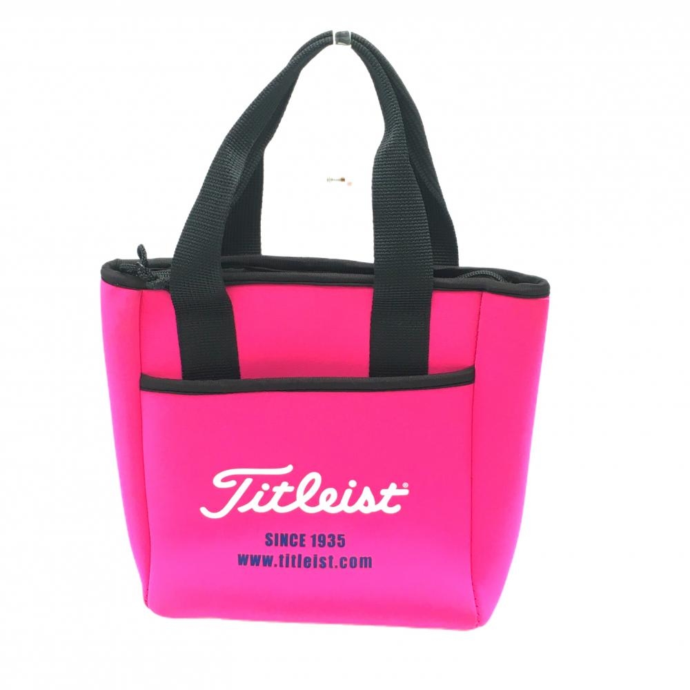 タイトリスト カートバッグ ピンク×黒 外ポケット付 ロゴ ゴルフ TITLEIST