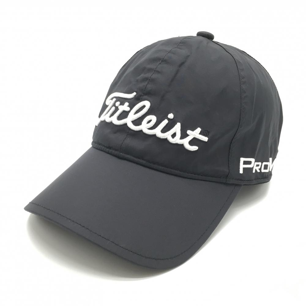 【超美品】タイトリスト レインキャップ 黒×白 フットジョイ 内側メッシュ  ゴルフウェア TITLEIST
