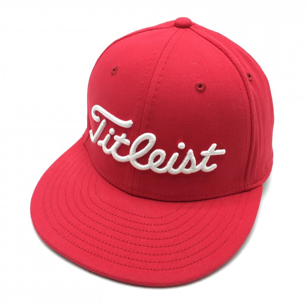 【超美品】タイトリスト フラットキャップ レッド×白 つば裏チェック  L/XL  ゴルフウェア TITLEIST