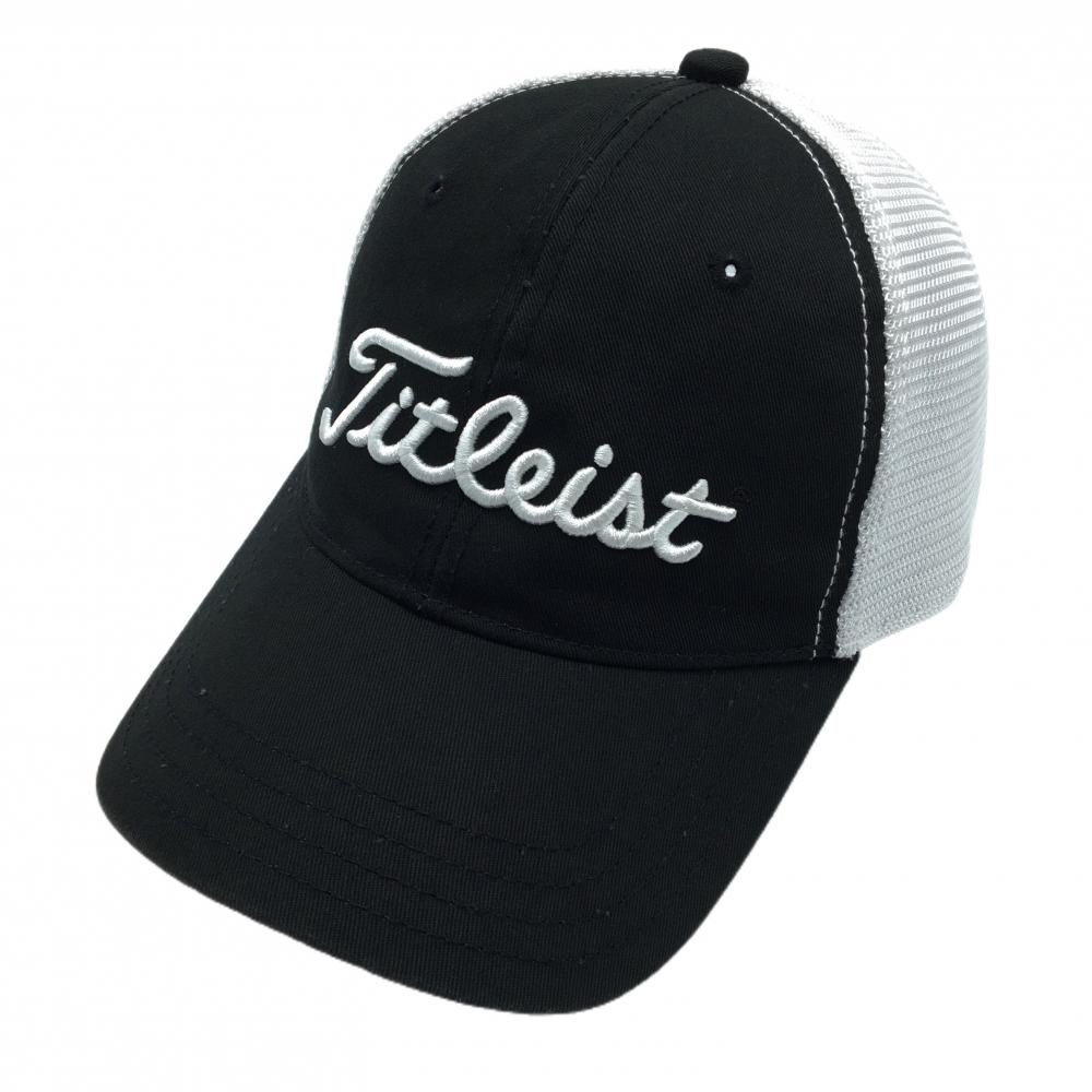 タイトリスト メッシュキャップ 黒×白 立体ロゴ フットジョイ   ゴルフウェア TITLEIST