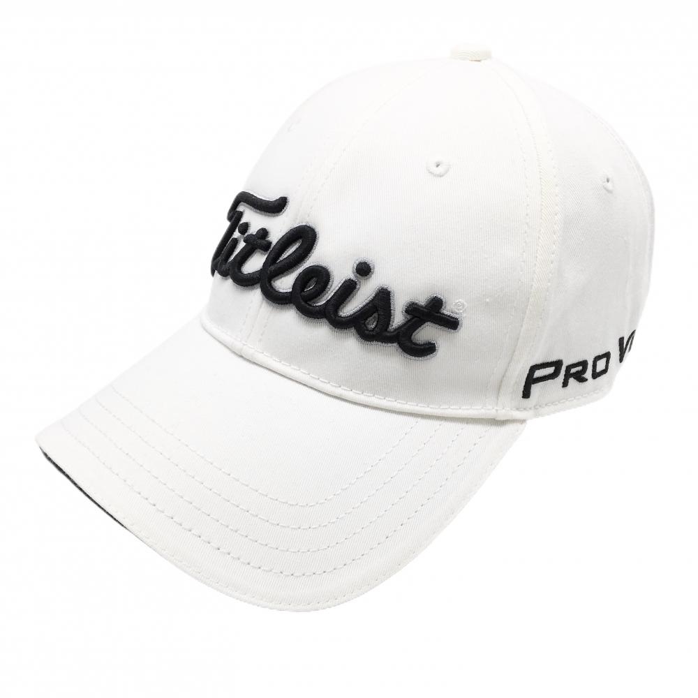 タイトリスト×フットジョイ キャップ 白×ネイビー ロゴ刺しゅう   ゴルフウェア TITLEIST