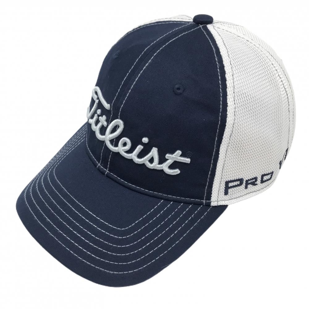 【未使用品】タイトリスト メッシュキャップ ネイビー×白 PRO V1 フットジョイ 立体ロゴ   ゴルフウェア TITLEIST