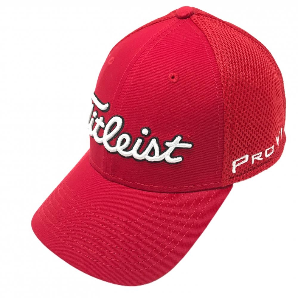 【未使用品】タイトリストバイニューエラ メッシュキャップ レッド×白 PRO V1 フットジョイ MEDIUM-LARGE   ゴルフウェア TITLEIST