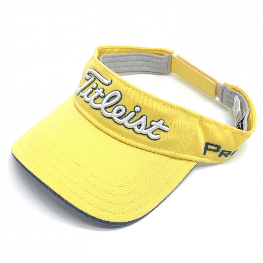 タイトリスト×フットジョイ サンバイザー イエロー×ブルー 立体ロゴ刺しゅう  ゴルフウェア TITLEIST