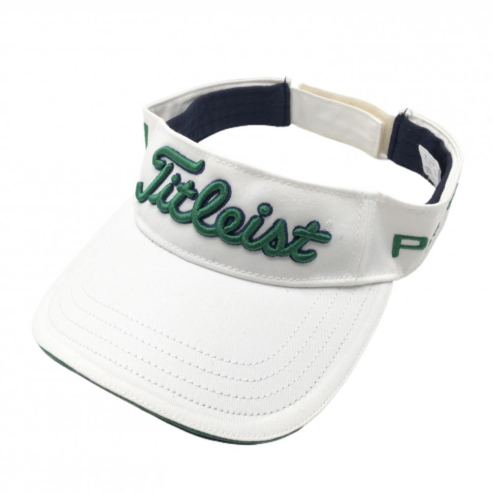 タイトリスト サンバイザー 白×グリーン フットジョイ PRO V1   ゴルフウェア TITLEIST