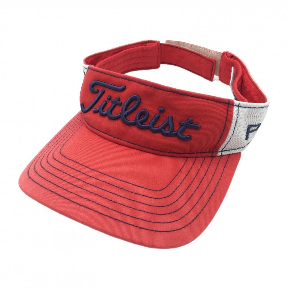 タイトリスト サンバイザー レッド×ネイビー フットジョイ PRO V1   ゴルフウェア TITLEIST