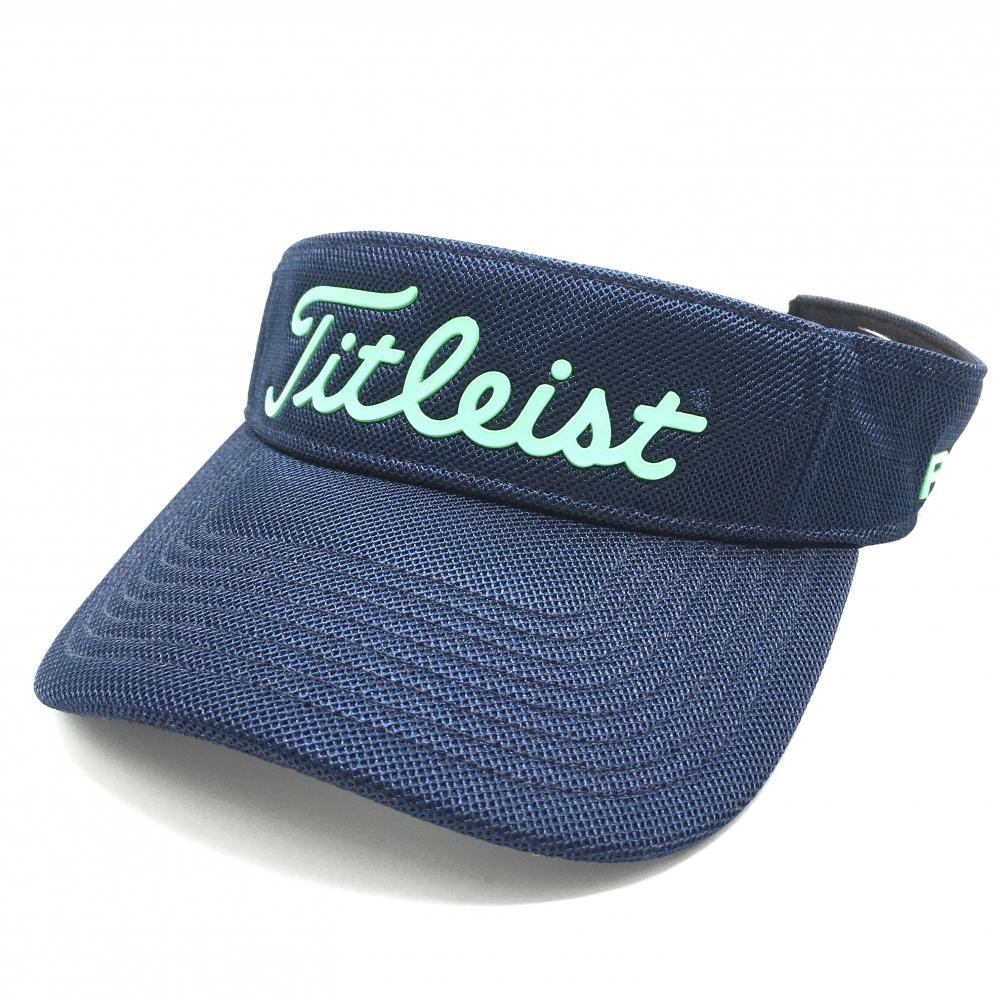 【超美品】タイトリスト サンバイザー ネイビー×グリーン フットジョイ PRO V1 表記なし  ゴルフウェア TITLEIST