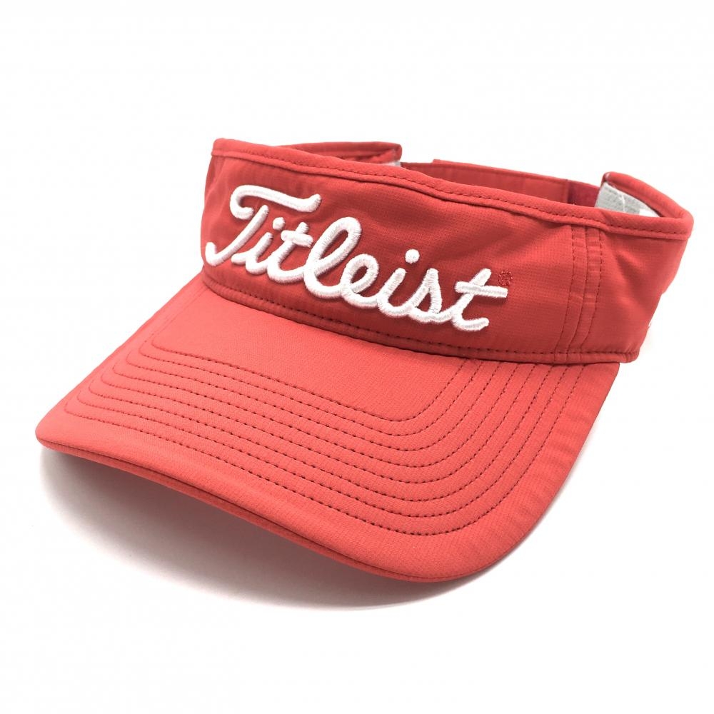 【超美品】タイトリスト サンバイザー レッド×白 フットジョイ PRO V1  表記なし  ゴルフウェア TITLEIST