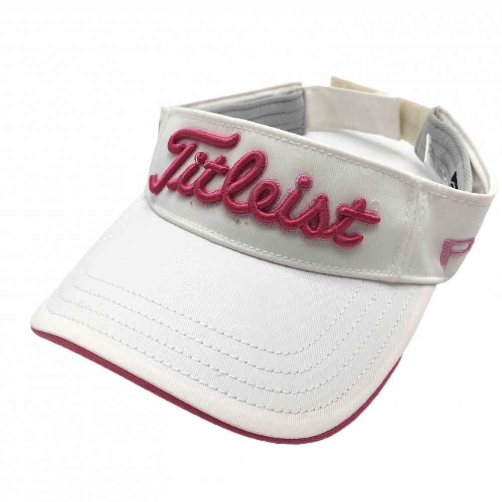 タイトリスト サンバイザー 白×ピンク フットジョイ PRO V1  表記なし  ゴルフウェア TITLEIST