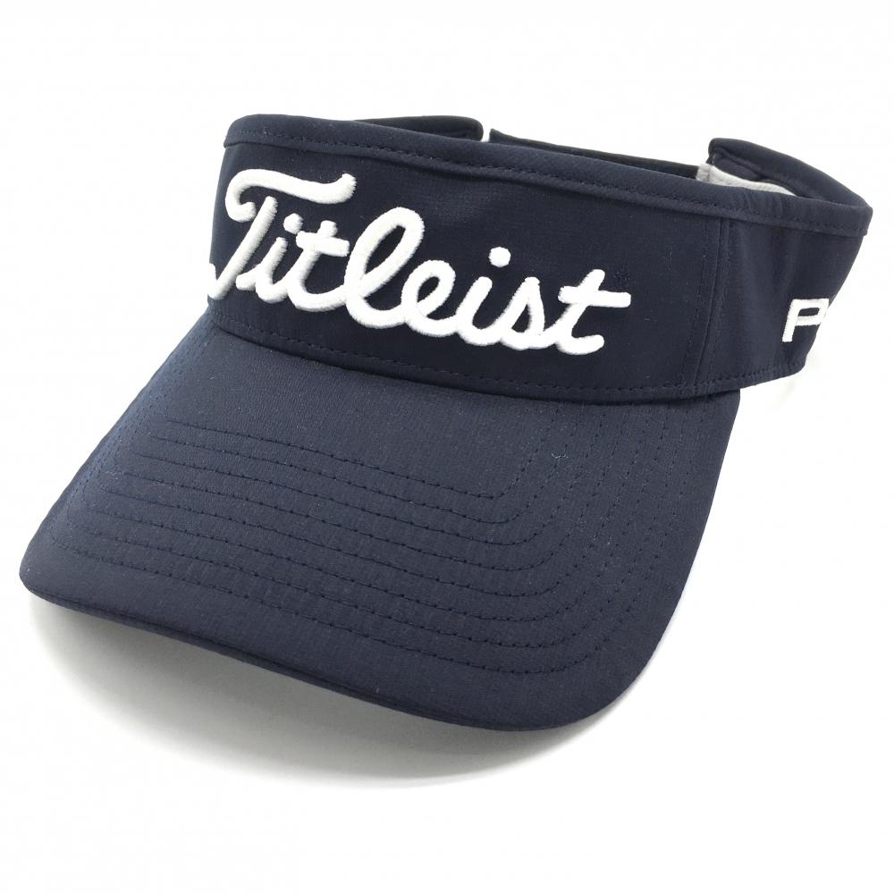 【超美品】タイトリスト サンバイザー ネイビー×白 フットジョイ PRO V1  表記なし  ゴルフウェア TITLEIST