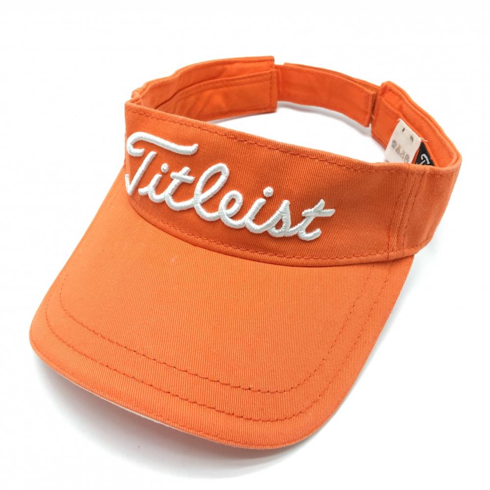 タイトリスト サンバイザー オレンジ×白 立体ロゴ刺しゅう   ゴルフウェア TITLEIST