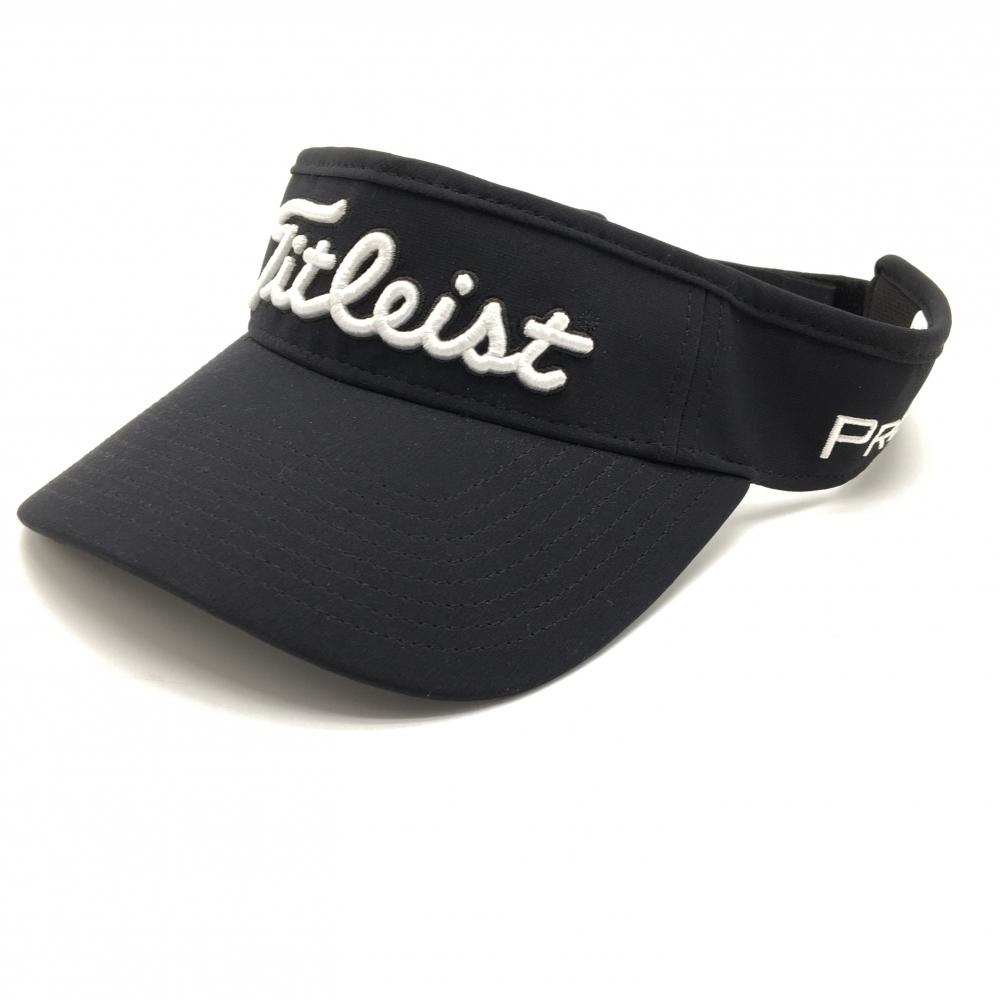 【超美品】タイトリスト サンバイザー 黒×白 立体ロゴ    ゴルフウェア TITLEIST