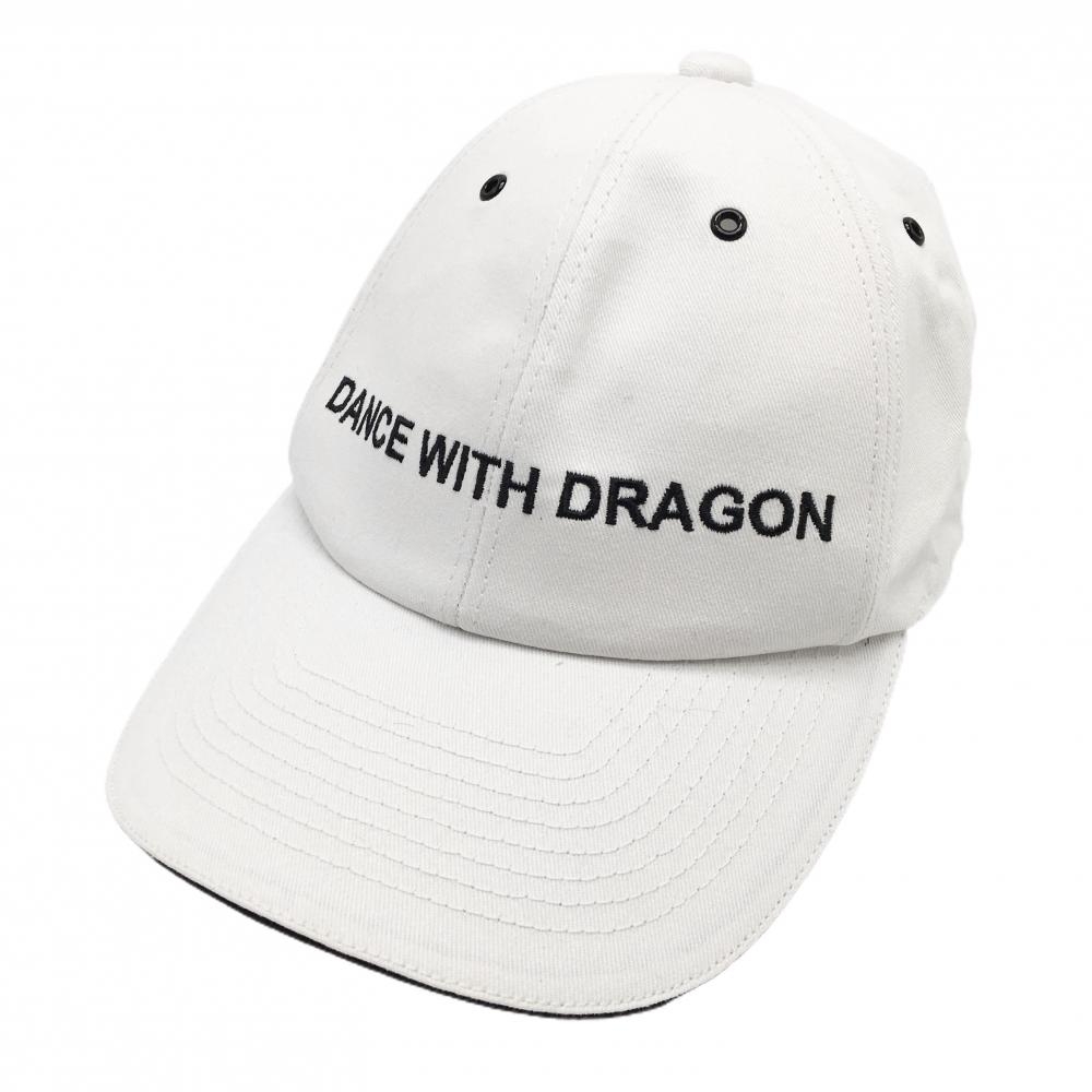 【新品】ダンスウィズドラゴン キャップ 白×黒 ロゴ刺しゅう 99(F)  ゴルフウェア Dance With Dragon