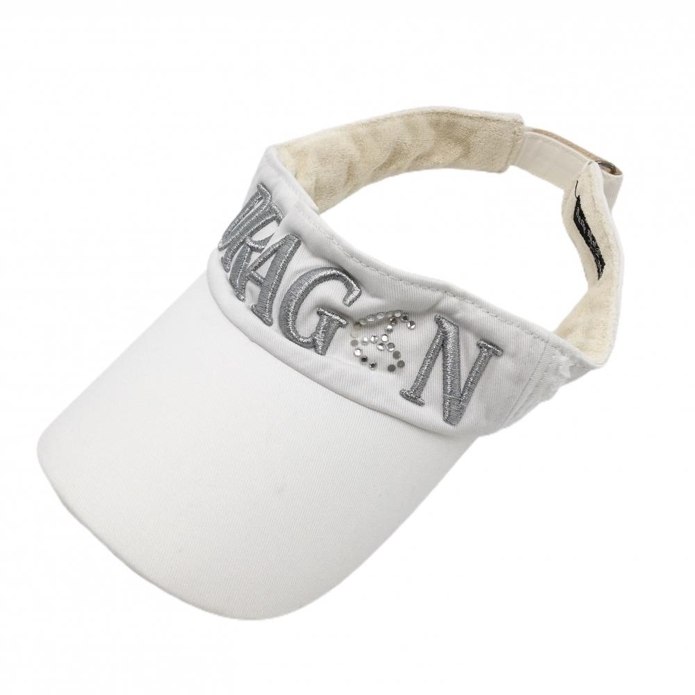 ダンスウィズドラゴン サンバイザー 白×シルバー 立体ロゴ  ゴルフウェア Dance With Dragon