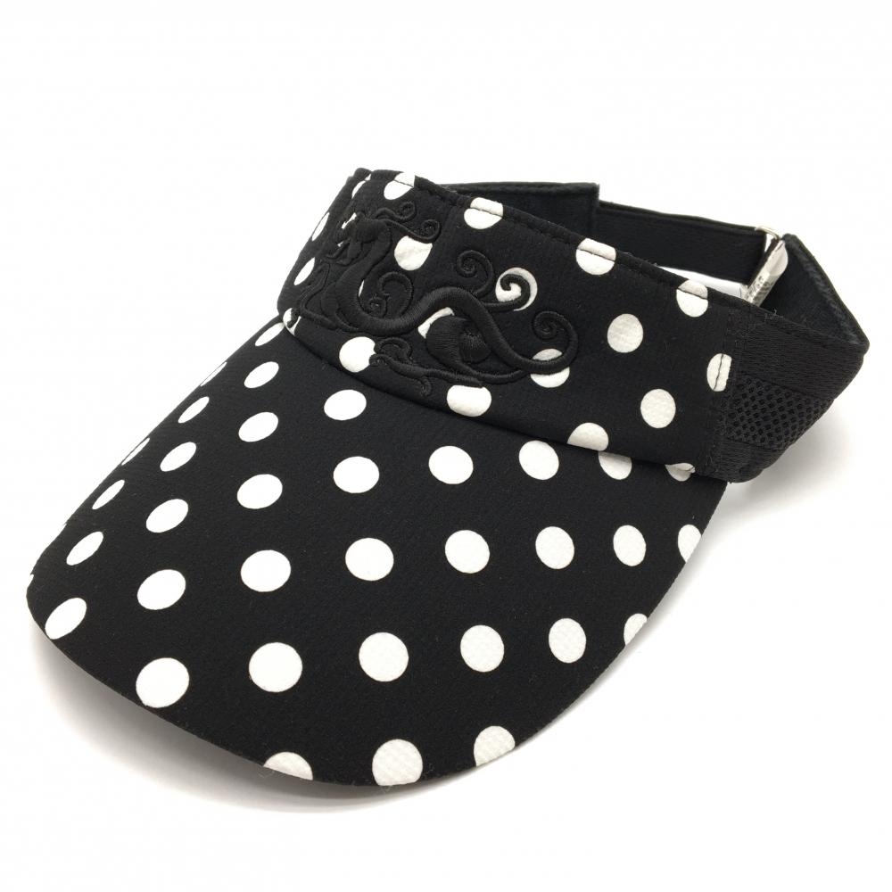 ダンスウィズドラゴン サンバイザー 黒×白 ドット 99(F)  ゴルフウェア Dance With Dragon