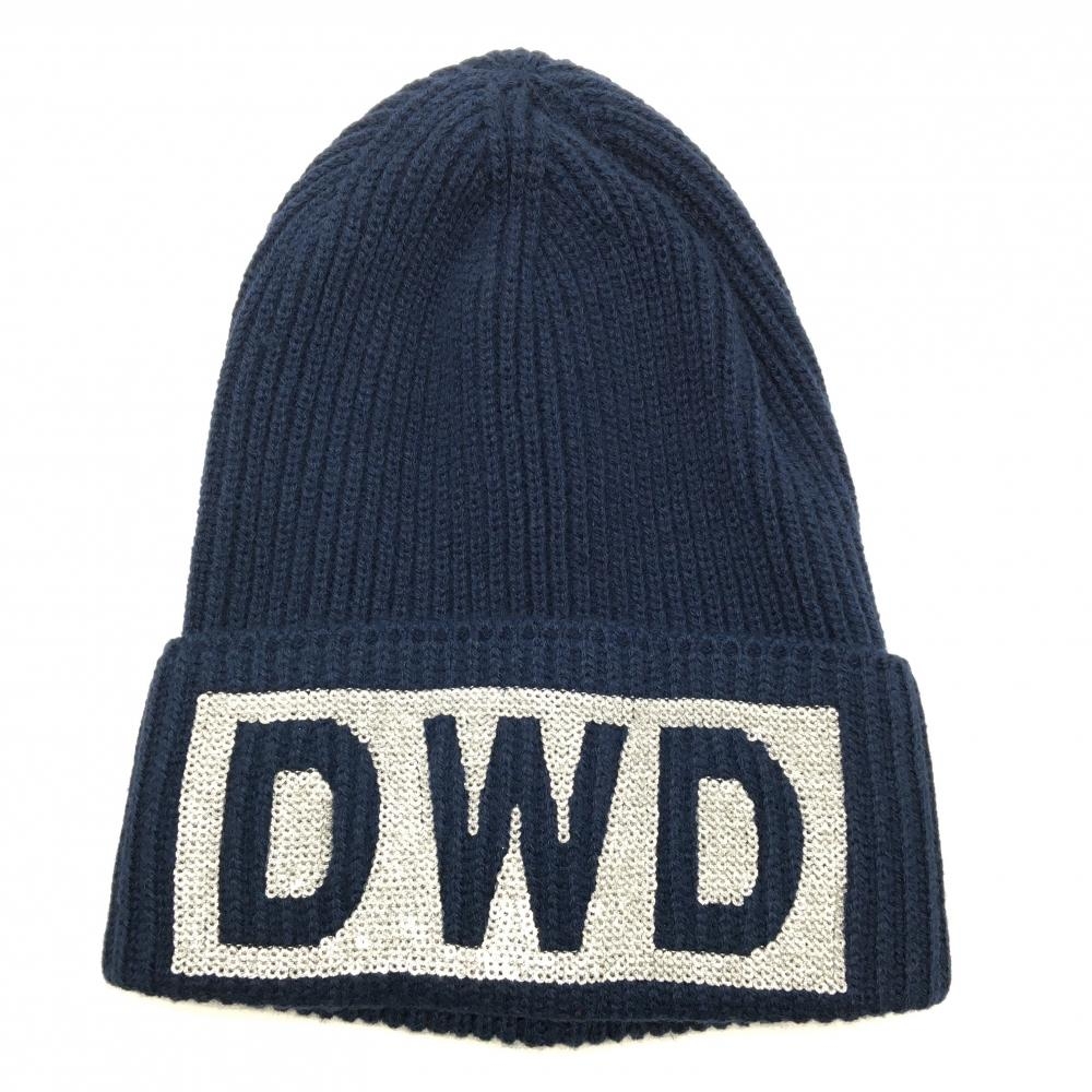 【新品】ダンスウィズドラゴン ニット帽 ネイビー ロゴ 99(F)   ゴルフウェア Dance With Dragon