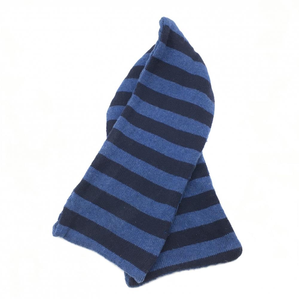 【超美品】ダンスウィズドラゴン マフラー ネイビー リバーシブル ボーダー  ゴルフウェア Dance With Dragon