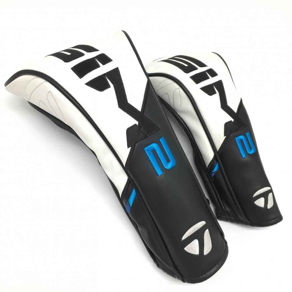 【美品】テーラーメイド ヘッドカバー2点セット(DR FW) 白×黒 SIM2  ゴルフ TaylorMade