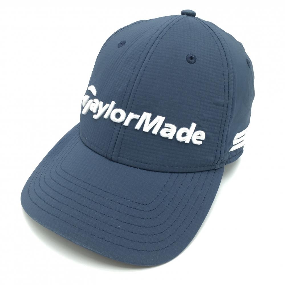 【超美品】テーラーメイド キャップ ネイビー×白 立体ロゴ刺しゅう フリー(57-59cm)  ゴルフウェア TaylorMade