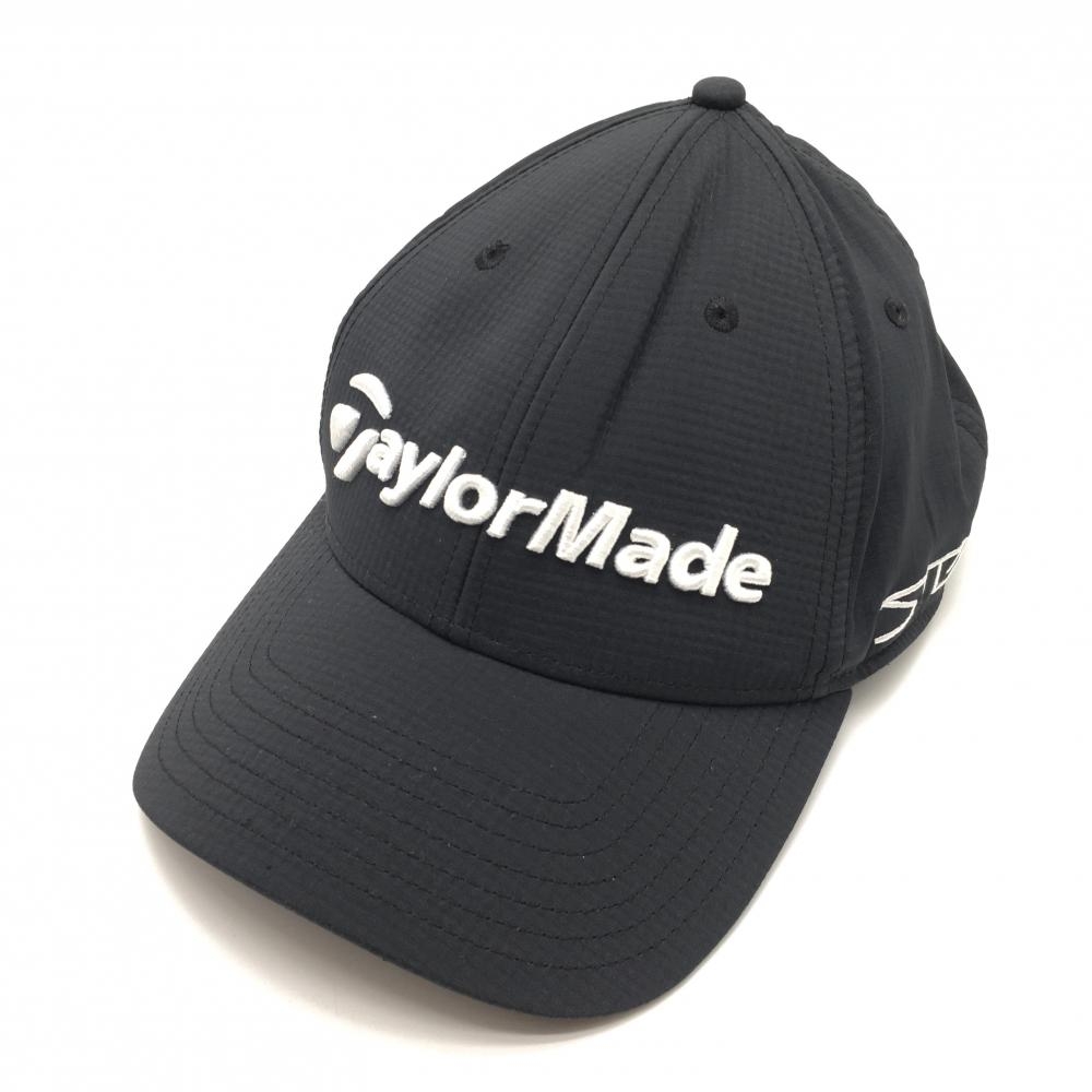 【超美品】テーラーメイド キャップ 黒×白 立体ロゴ刺しゅう フリー(57-59cm)  ゴルフウェア TaylorMade