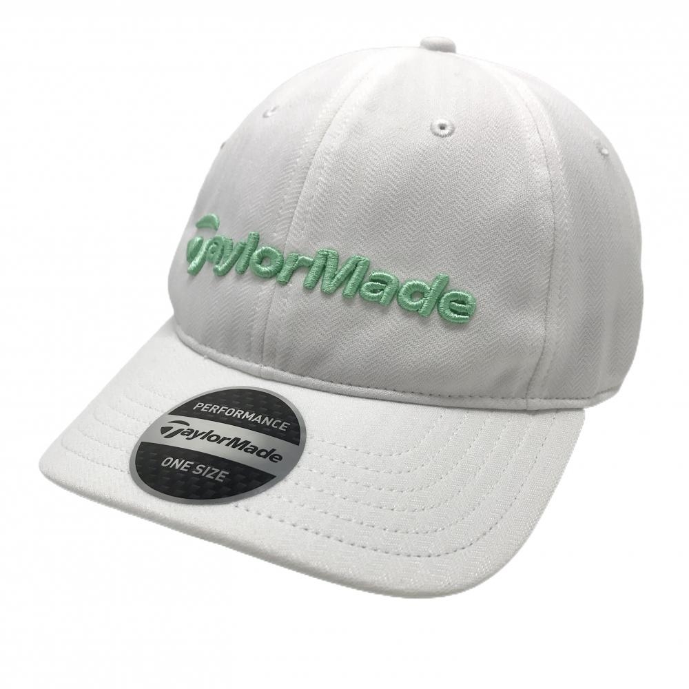 【新品】テーラーメイド キャップ 白×ライトグリーン 立体ロゴ刺しゅう ONE SIZE FITS ALL   ゴルフウェア TaylorMade