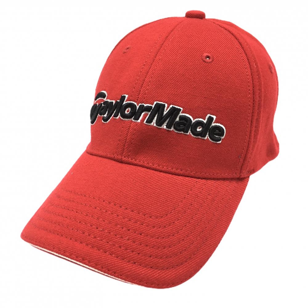 【美品】テーラーメイド キャップ レッド×黒 立体ロゴ刺しゅう FR   ゴルフウェア TaylorMade