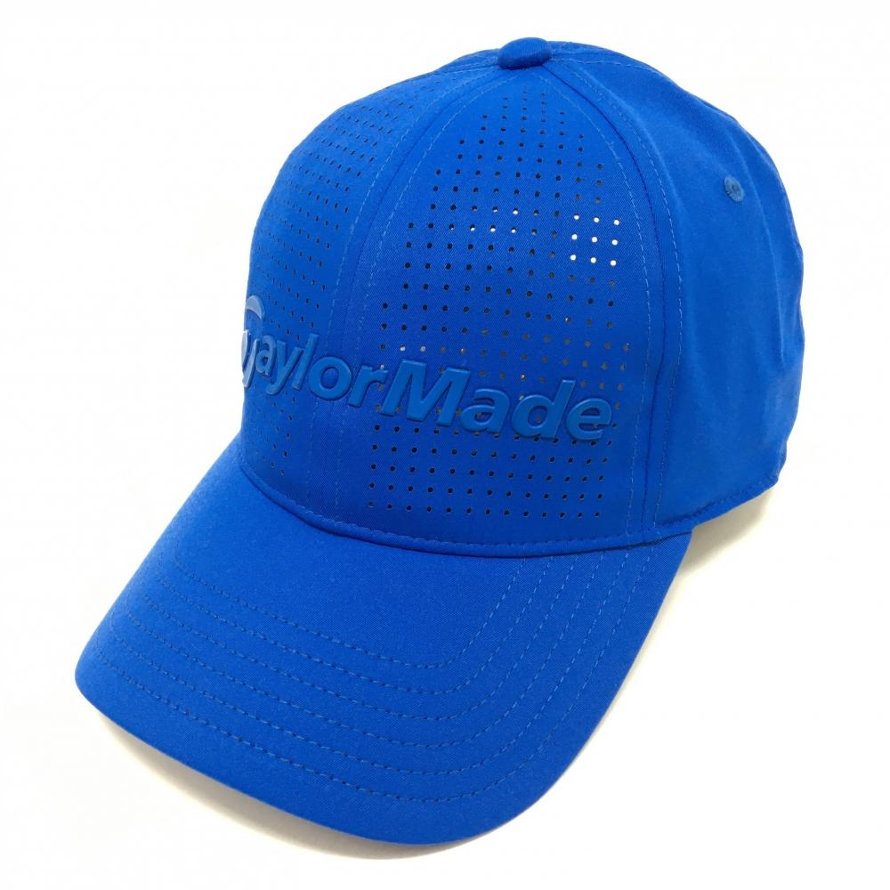 【未使用品】テーラーメイド キャップ ブルー 一部メッシュ ロゴ フリー(57-59㎝)   ゴルフウェア TaylorMade