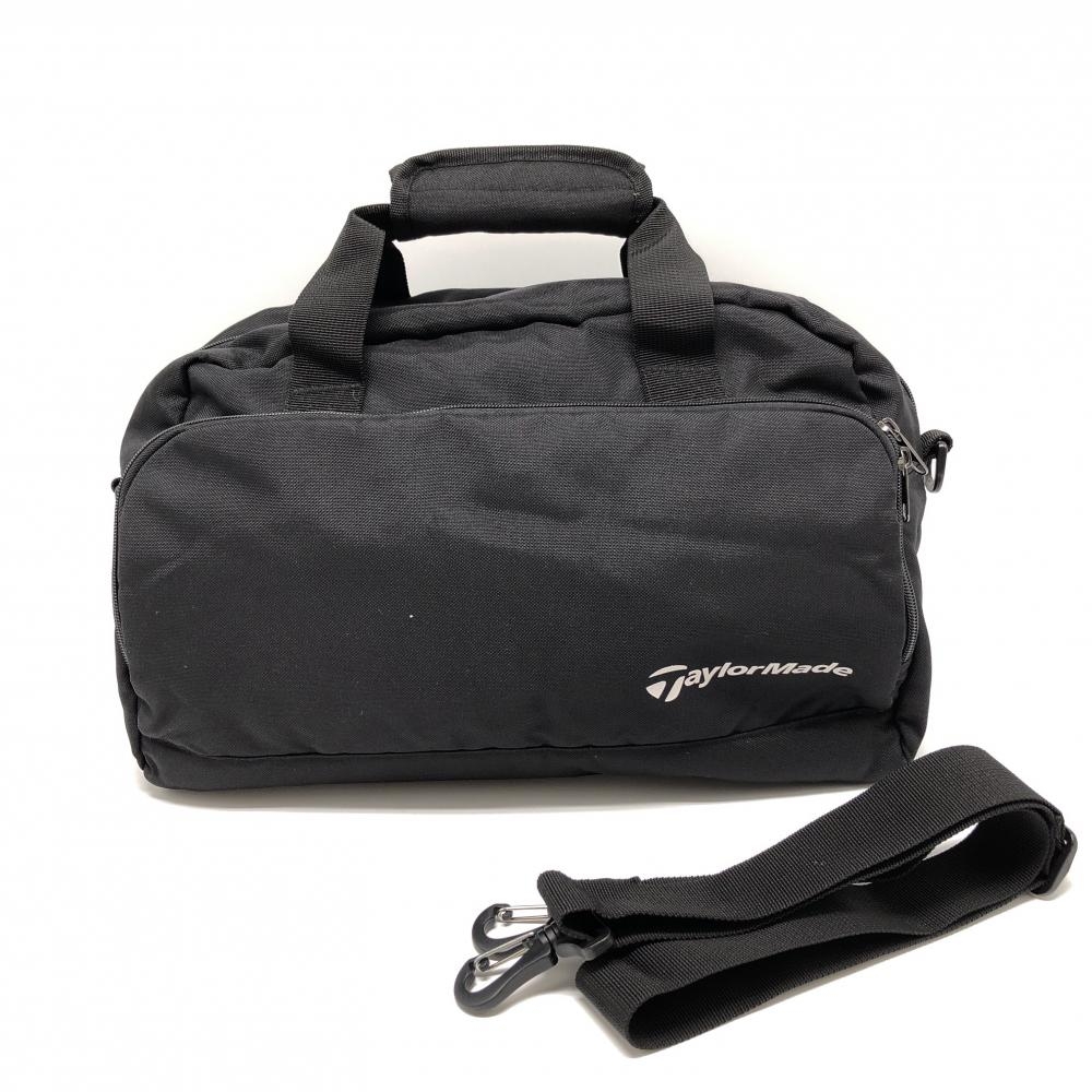 【超美品】テーラーメイド 2WAYミニボストンバッグ 黒 ロゴ白 ショルダーストラップ ゴルフ TaylorMade