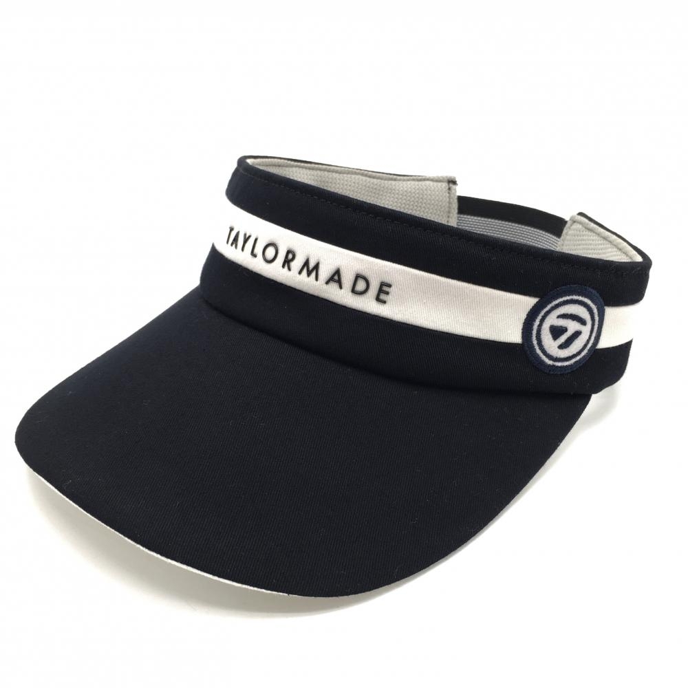 テーラーメイド サンバイザー 黒×白 フロントロゴ    ゴルフウェア サンプル品 TaylorMade