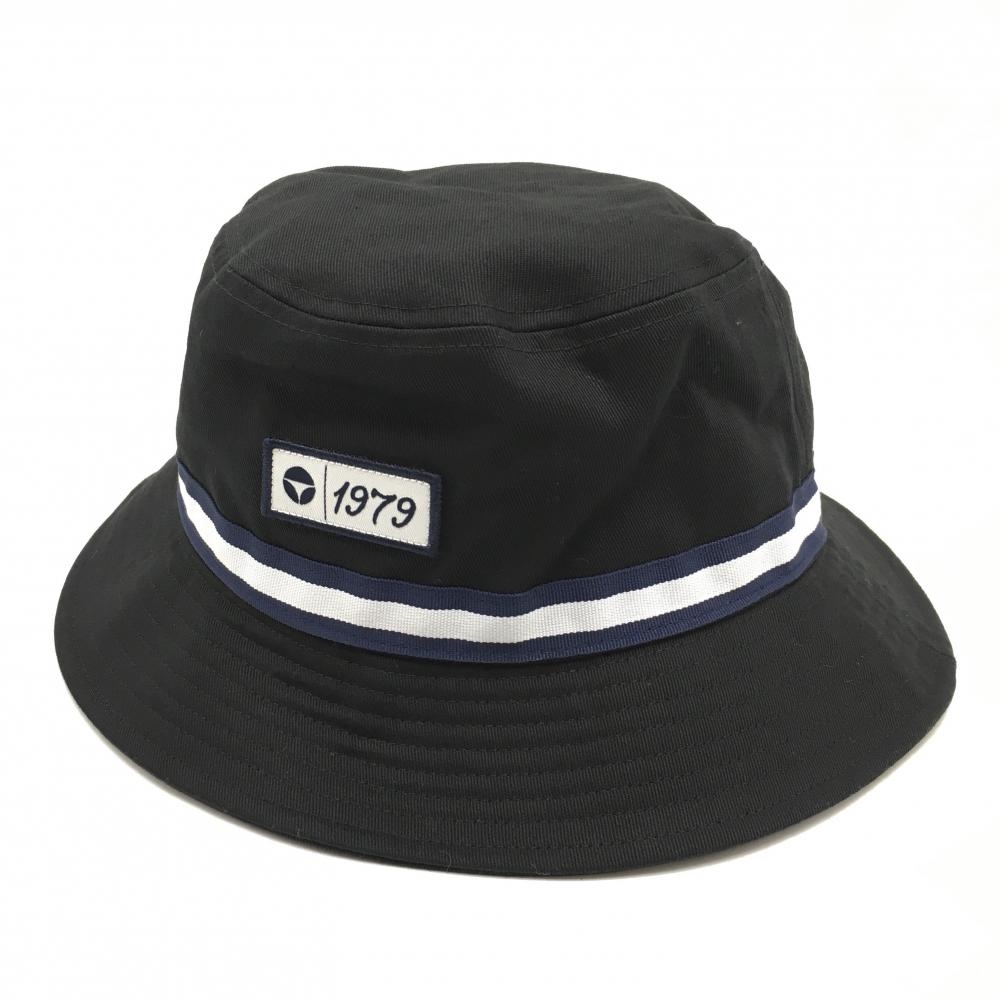 【超美品】テーラーメイド ハット 黒×ネイビー ライン S/M  ゴルフウェア TaylorMade