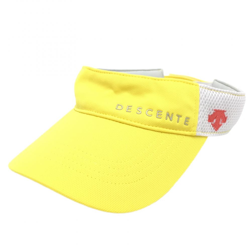 デサントゴルフ サンバイザー イエロー×白 サイドメッシュ ロゴ刺しゅう 中田英寿  F(55-57cm) ゴルフウェア DESCENTE