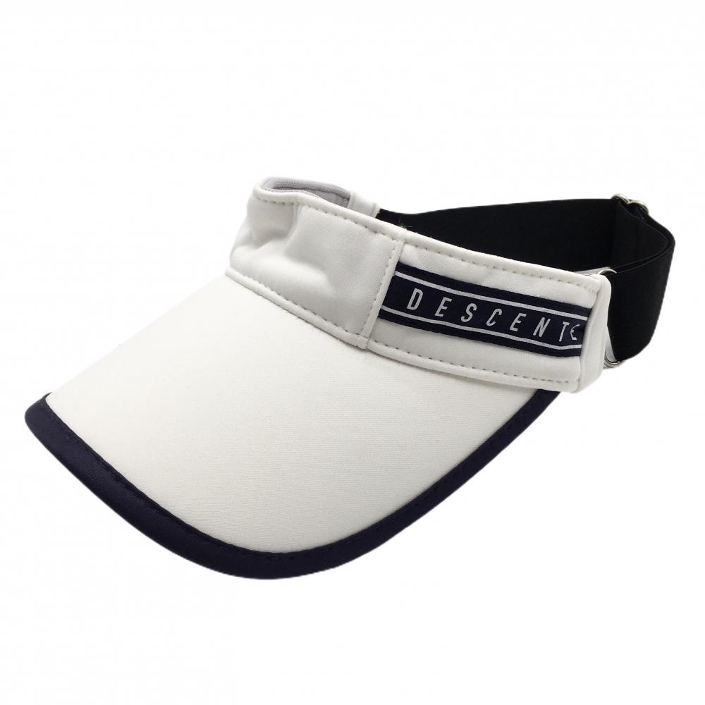 デサントゴルフ サンバイザー 白×ネイビー 後ろゴム F(55-57cm)  ゴルフウェア DESCENTE