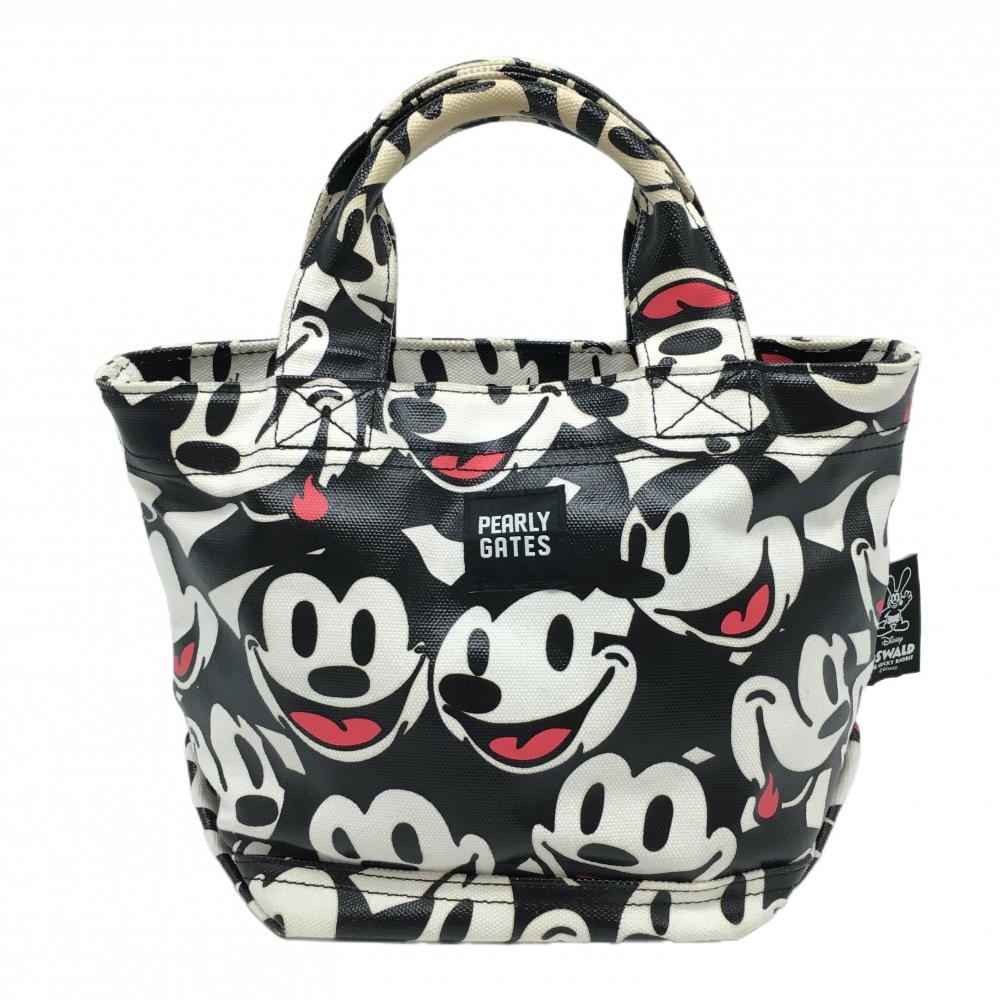 パーリーゲイツ×Disney カートバッグ 白×黒 ミッキーマウス総柄 ゴルフ PEARLY GATES