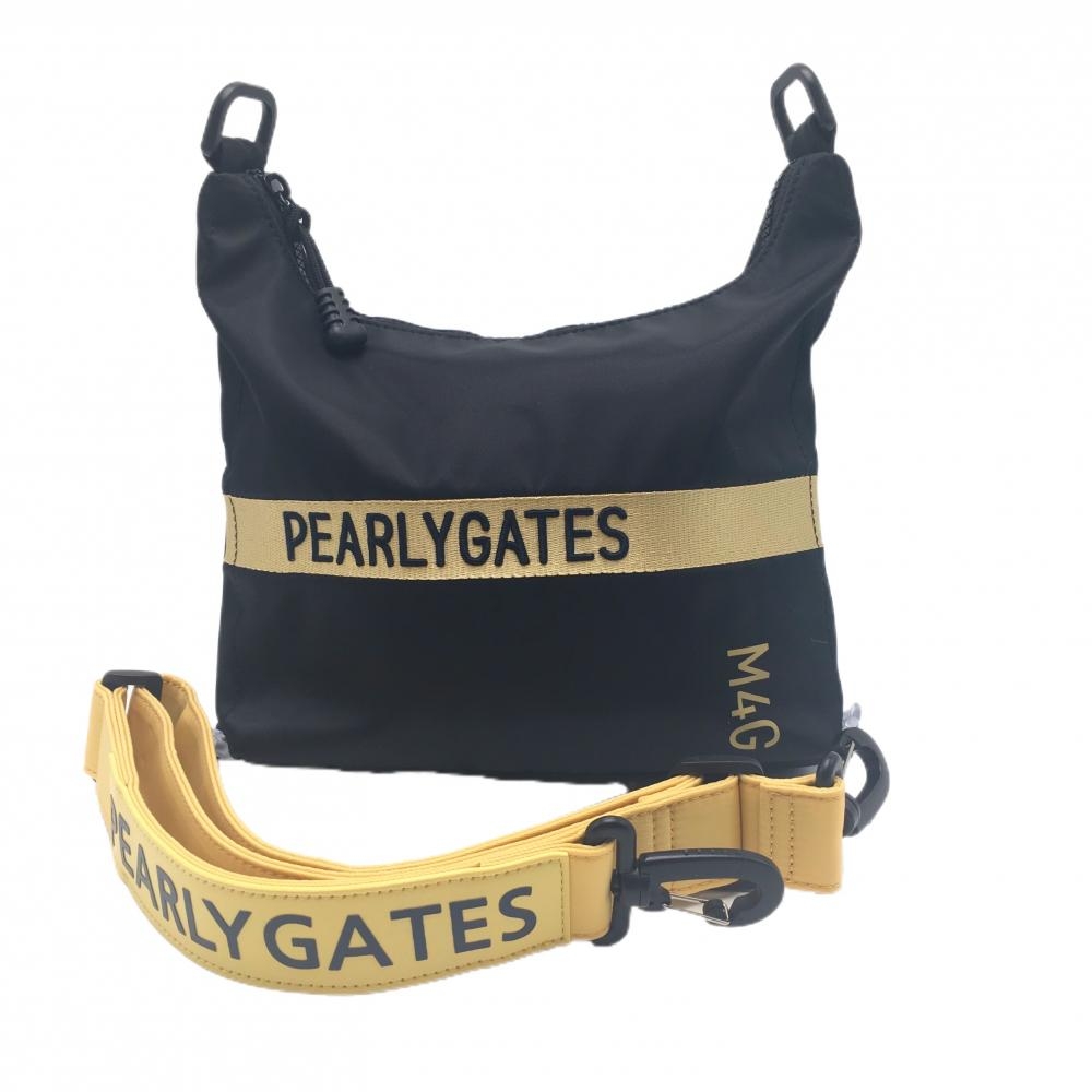 【超美品】パーリーゲイツ カートバッグ 黒×ゴールド ショルダーストラップ付 FR ゴルフ 2024年モデル PEARLY GATES