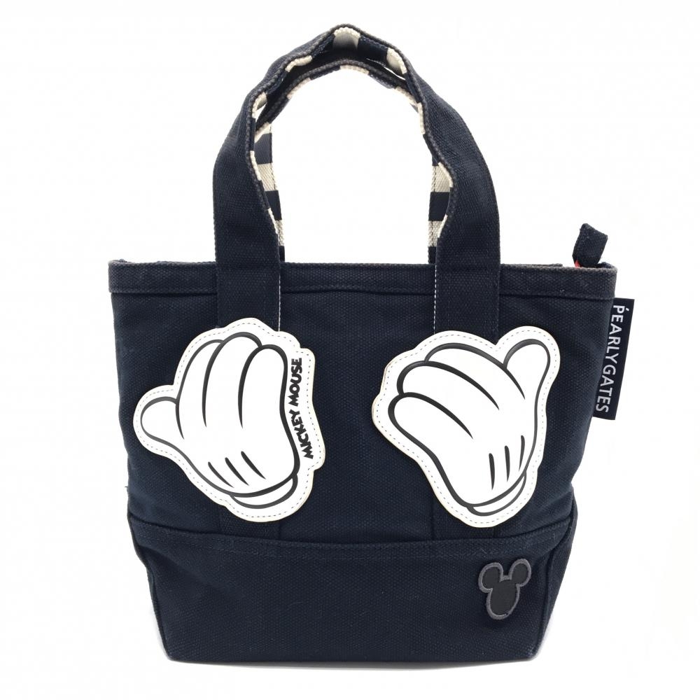 パーリーゲイツ×Disney カートバッグ ダークネイビー×白 ミッキー 内ポケット付 ゴルフ PEARLY GATES