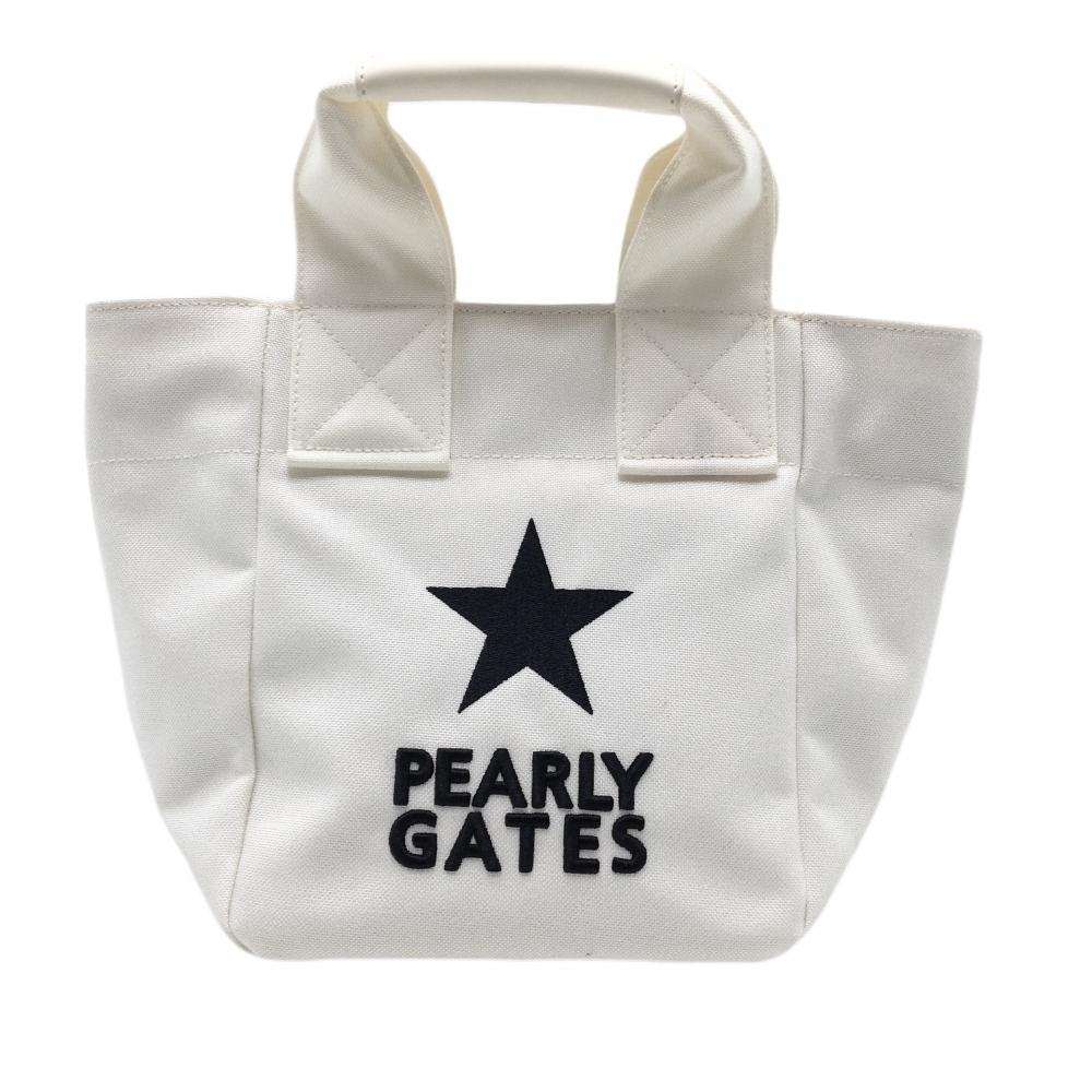 パーリーゲイツ カートバッグ 白×黒 ロゴ刺しゅう 星  ゴルフ PEARLY GATES
