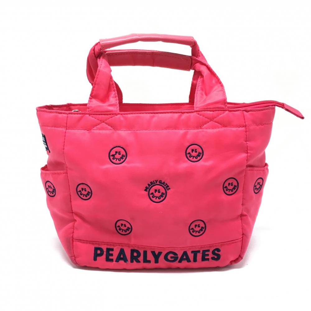 パーリーゲイツ カートバッグ ピンク×ネイビー 刺しゅう総柄 FUTURE PG ゴルフ PEARLY GATES