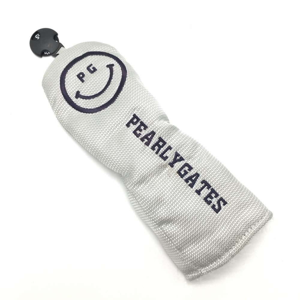 パーリーゲイツ ヘッドカバー(UT) グレー×ネイビー ニコちゃん スマイルゴルフ PEARLY GATES