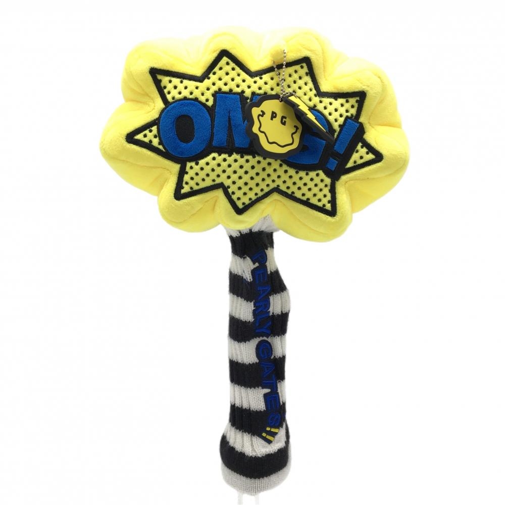 【超美品】パーリーゲイツ ヘッドカバー(FW) イエロー×黒 OMG トケニコ フェアウェイウッドゴルフ PEARLY GATES