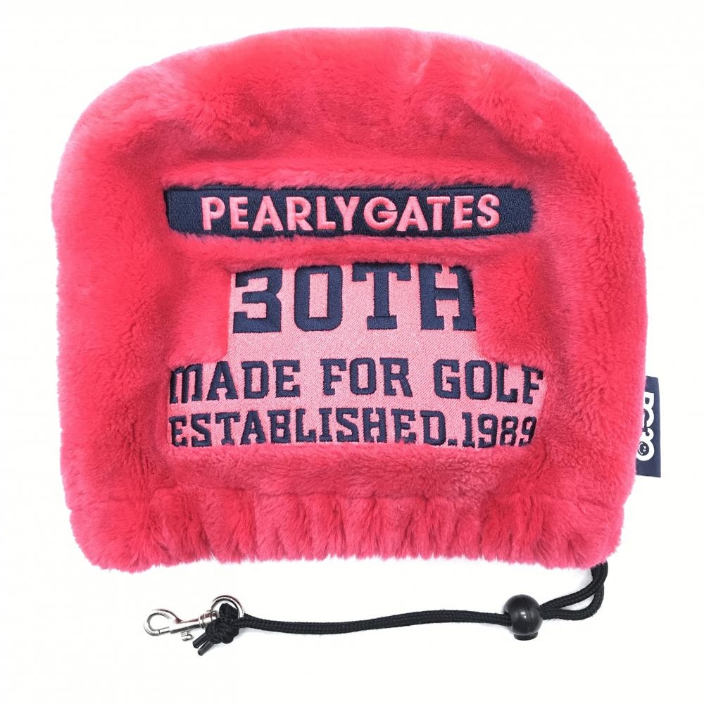 【美品】パーリーゲイツ アイアンカバー ピンク×ネイビー 30周年 ファー ヘッドカバー ゴルフ PEARLY GATES