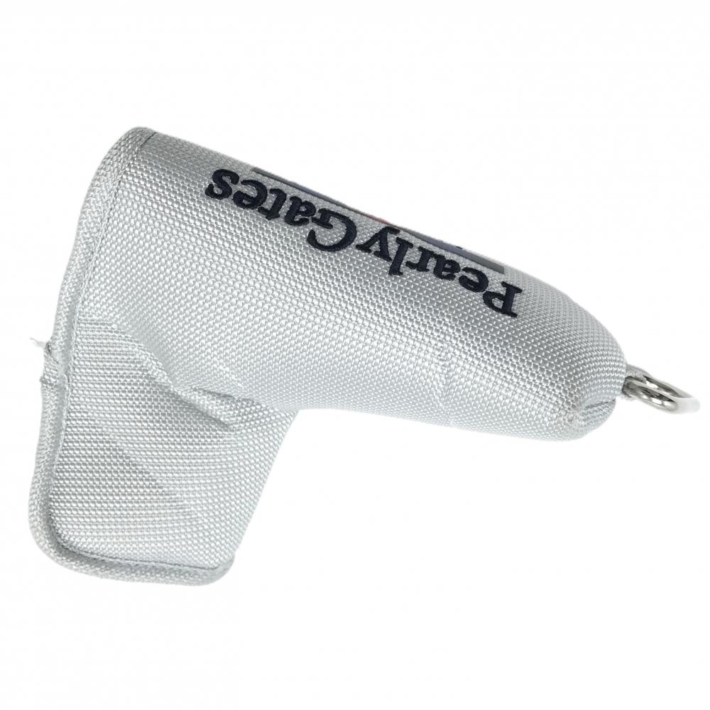 パーリーゲイツ パターカバー グレー×ネイビー ロゴ刺しゅう ピン型 カラビナ付 ゴルフ 2024年モデル PEARLY GATES