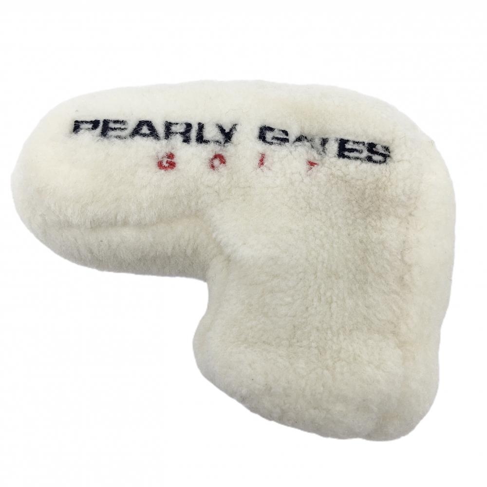 【美品】パーリーゲイツ ボアパターカバー アイボリー ロゴ刺しゅう ピン型 ゴルフ PEARLY GATES