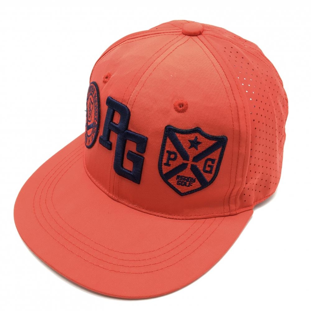 【美品】パーリーゲイツ メッシュキャップ レッド×ネイビー 立体ロゴ刺しゅう  FR   ゴルフウェア PEARLY GATES