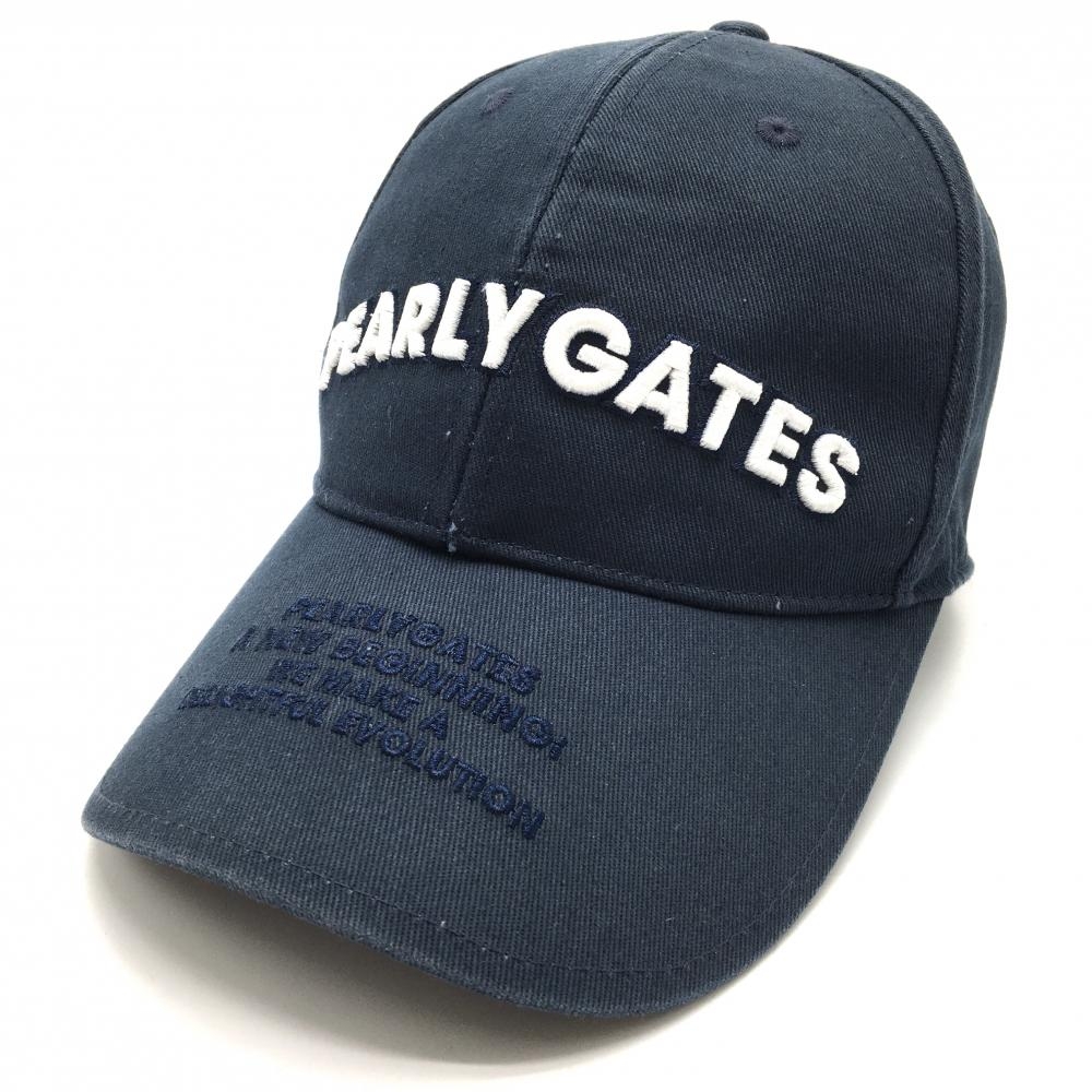 パーリーゲイツ キャップ ネイビー×白 ロゴ刺しゅう フリー   ゴルフウェア PEARLY GATES